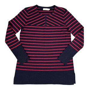 Tory Burch Womens 100% Merino Wool Seraphina Striped Tunic Sweater Medium